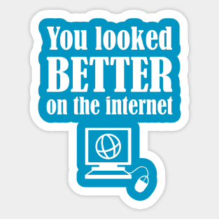 You Looked Better On The Internet Sticker